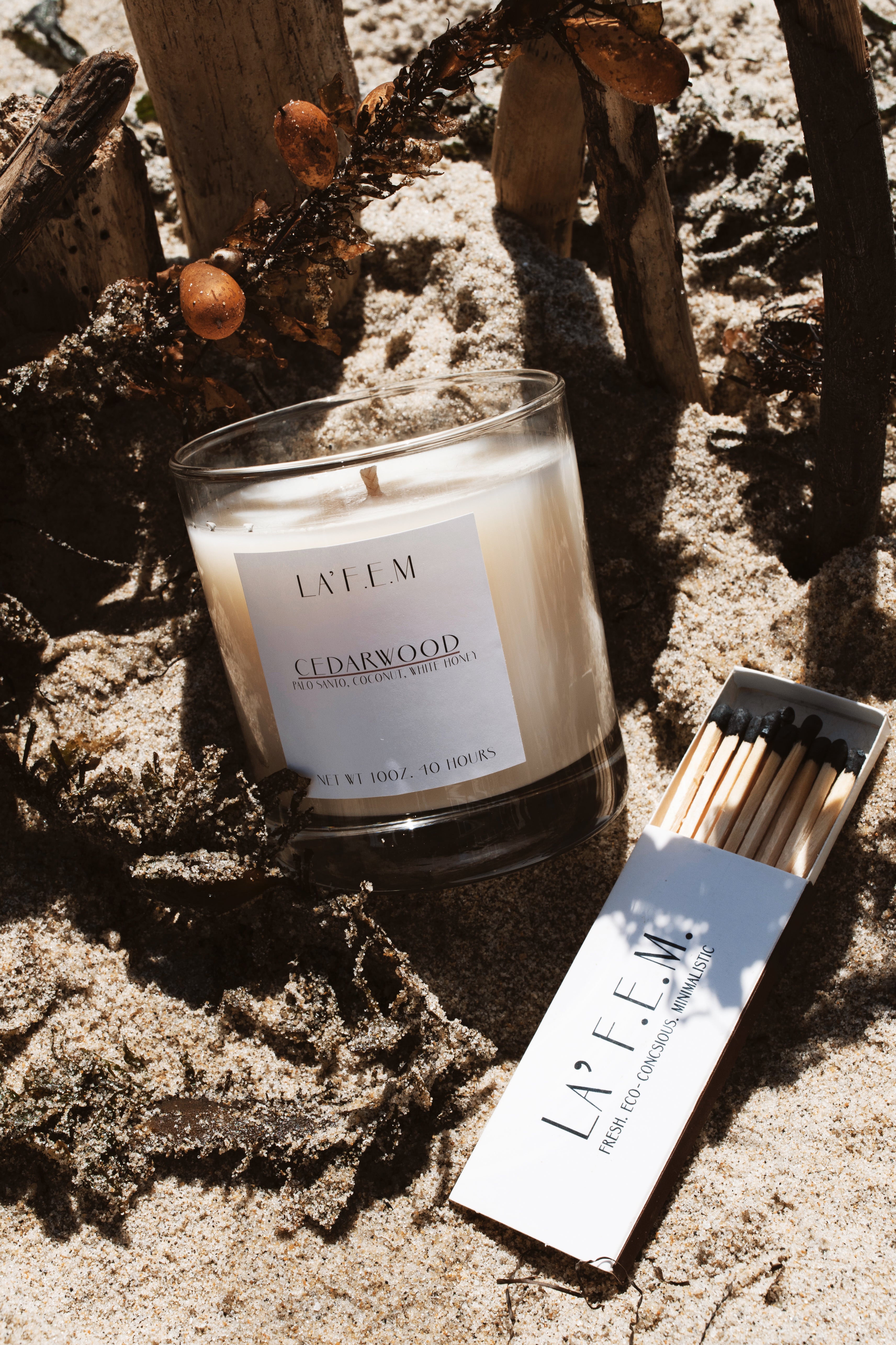 Cedarwood Scented Candle – LA' F.E.M.